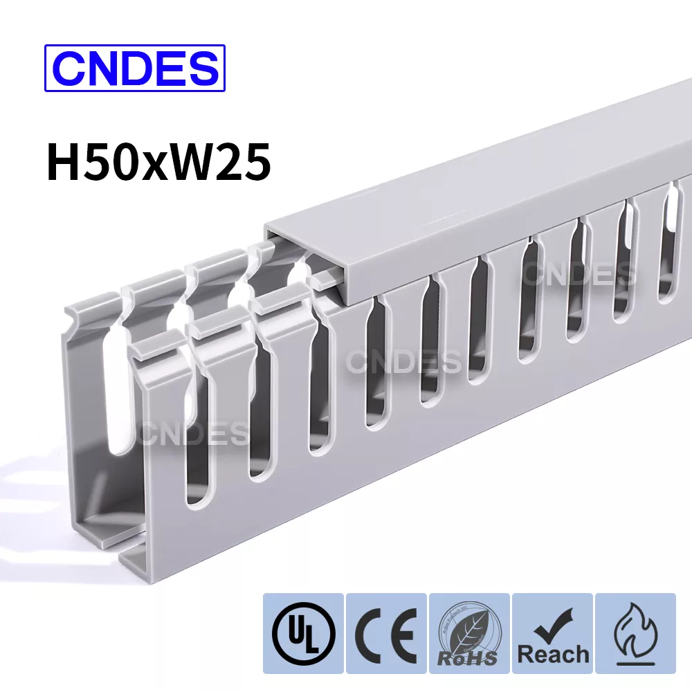 Канал за електричен кабинет со дупчиња од ПВЦ 50×25 mm