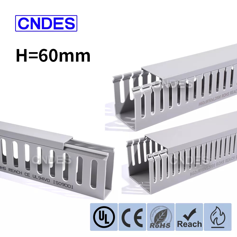 60мм Висина сива дупчиња ПВЦ жици канал